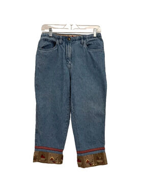 Christopher & Banks Y2K Cropped Jeans Womens 4 Country Kitchen Baking Cuff Capri